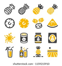 pineapple icon set
