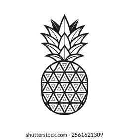 pineapple icon set. pineapple fruit icon for graphic designs. vector eps illustration on a white background.