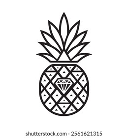 pineapple icon set. pineapple fruit icon for graphic designs. vector eps illustration on a white background.