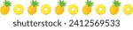 Pineapple icon set. Isolated on white background. Vector illustration.