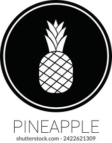 The pineapple icon is simple and has a minimalist impression. Vector illustration isolated on white background