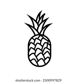 Pineapple icon. Simple line art vector illustration on white background.