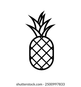 Pineapple icon. Simple line art vector illustration on white background.