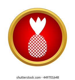 Pineapple icon in simple style on a white background