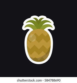 pineapple icon, sticker. vector illustration