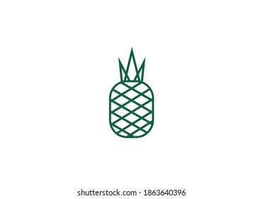 Pineapple icon. Summer and Tropical fruit logo design.