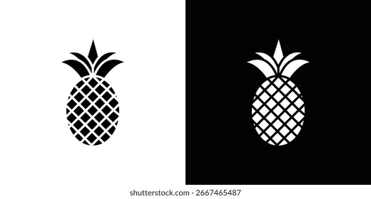 Coleção de símbolos de ícone de abacaxi. Ilustração de stock de vetor plano.
