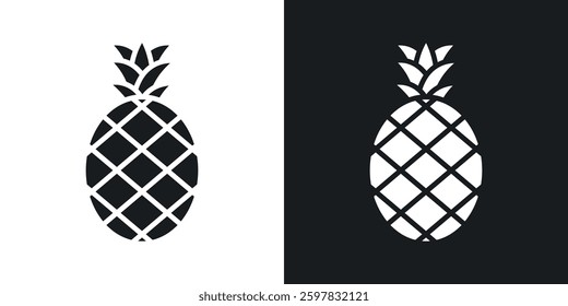 Pineapple icon symbol collection on white background.