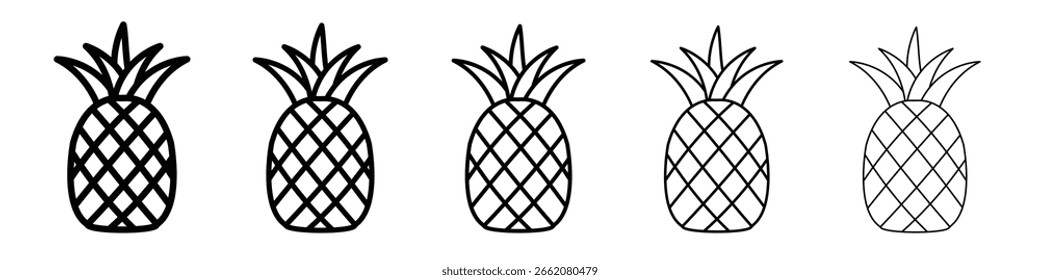 Pineapple icon Symbol concept for web design.simple line vector icon. logo illustration.