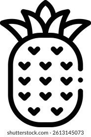 pineapple icon. Thin Linear Style Design Isolated On White Background