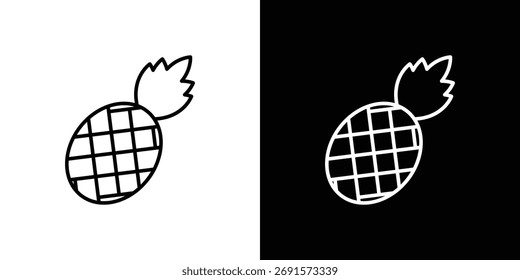 Icono de piña. Paquete de Vectores lineales delgados
