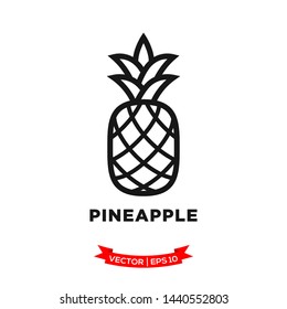 pineapple icon in trendy flat style