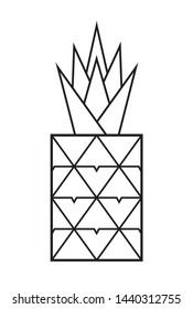 Pineapple icon. Tropical exotic fruit shape pattern. Outline icon. simple geometrical vector graphics logo
