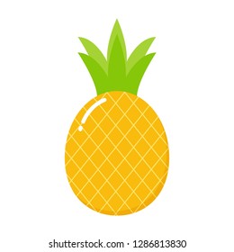 Pineapple icon. Tropical fruit. Ananas print. Vector illustration.