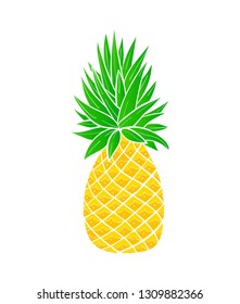 Pineapple icon. Tropical fruit. Isolated illustration