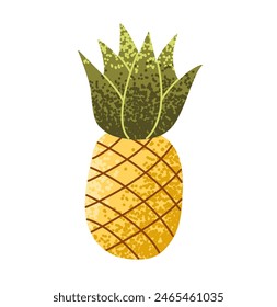 Icono de piña. Símbolo de fruta tropical aislado sobre fondo blanco. Dibujo a mano doodle ananas Ilustración vectorial gráfica.