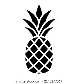 Pineapple icon. Pineapple tropical fruit. Vector illustration, isolated on white background.