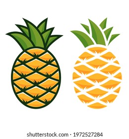 Pineapple icon. Two types of pineapple for your design. vector illustration.