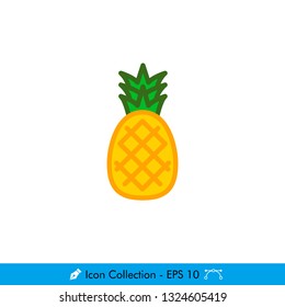Pineapple Icon / Vector - In Color Design