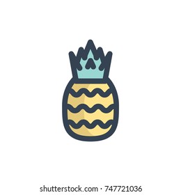 pineapple icon vector. pineapple filled outline style design