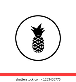 Pineapple icon vector, fruit symbol. Simple, flat design for web or mobile app