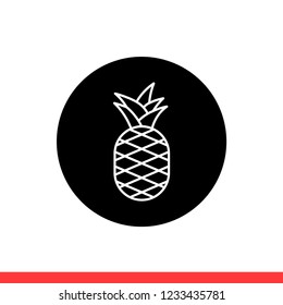 Pineapple icon vector, fruit symbol. Simple, flat design for web or mobile app