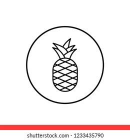 Pineapple icon vector, fruit symbol. Simple, flat design for web or mobile app