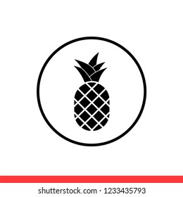 Pineapple icon vector, fruit symbol. Simple, flat design for web or mobile app