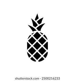 Pineapple icon, vector illustration. Flat design style, black on white.