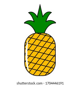 pineapple icon vector illustration. fresh fruits icon design isolated with white background. pineapple vector illustration. 