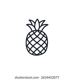 Ilustração do vetor do ícone do abacaxi. Símbolo de fruta tropical para marca de verão, lanches saudáveis e desenhos de festa