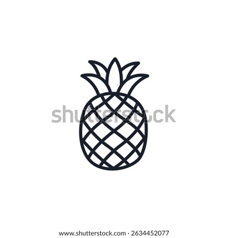 Pineapple Icon Vector Illustration. Tropical Fruit Symbol for Summer Branding, Healthy Snacks, and Party Designs