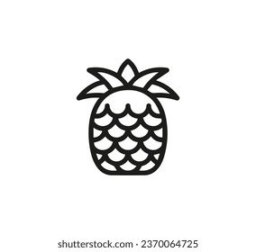 Pineapple icon vector. Linear style sign for mobile concept and web design. Pineapple symbol illustration. Pixel vector graphics - Vector.