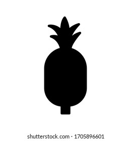 Pineapple icon vector on glyph style