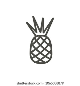 Pineapple icon vector. Outline food, line tropical fruit symbol. Trendy flat ui sign design. Thin linear graphic pictogram for web site, mobile application. Logo illustration.