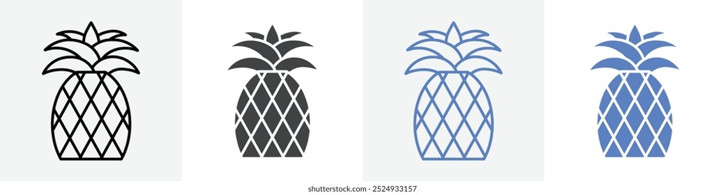 ícone de abacaxi vetor definir usar para web