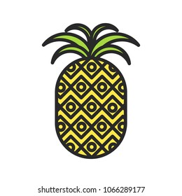 pineapple  icon vector. pineapple sign on white background. pineapple icon for web and app