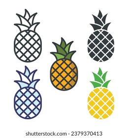 Pineapple icon vector sign and symbol on trendy design for design and print.