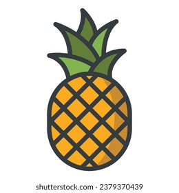Pineapple icon vector sign and symbol on trendy design for design and print.