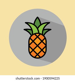 Pineapple icon vector sign and symbols on trendy design.