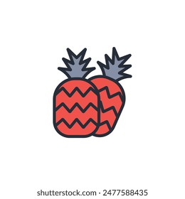pineapple icon. vector.Editable stroke.linear style sign for use web design,logo.Symbol illustration.