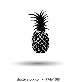 Pineapple icon. White background with shadow design. Vector illustration.