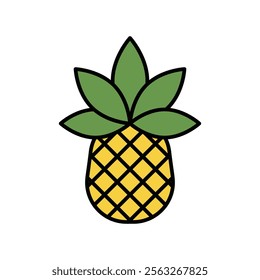 pineapple icon with white background vector stock illustration