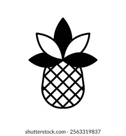 pineapple icon with white background vector stock illustration