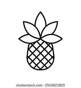 pineapple icon with white background vector stock illustration