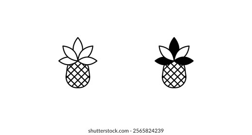 pineapple icon with white background vector stock illustration