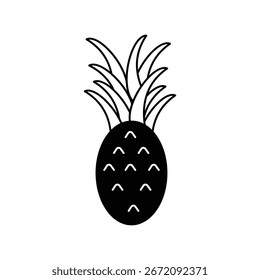 Ícone de abacaxi com fundo branco vetor ilustração stock