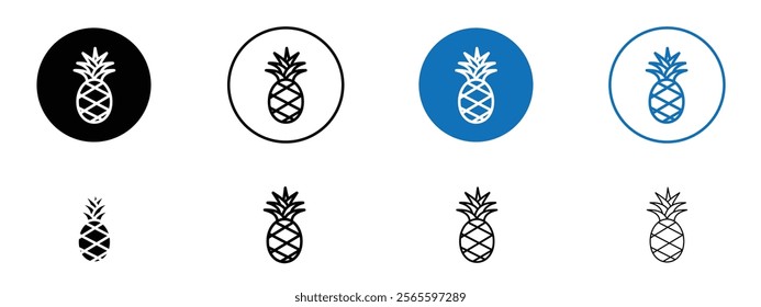 Pineapple icons in black and blue colors