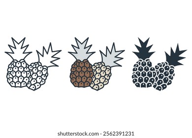 Pineapple icons  symbol vector elements for infographic web