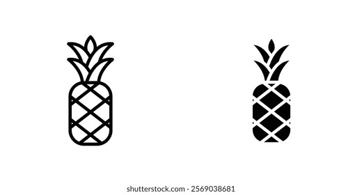 Pineapple icons vector graphic pack